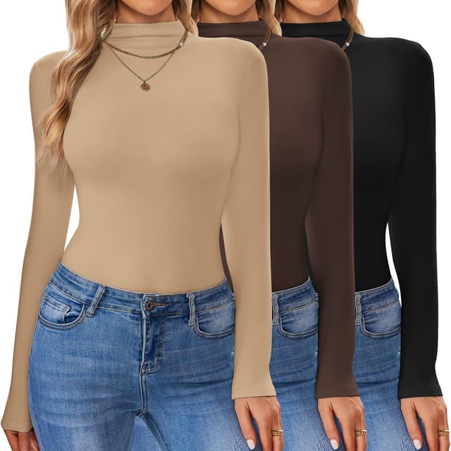 Thumbnail 6 de Ekouaer Maglia termica da donna con collo alto e manica lunga, slim fit S–XXL