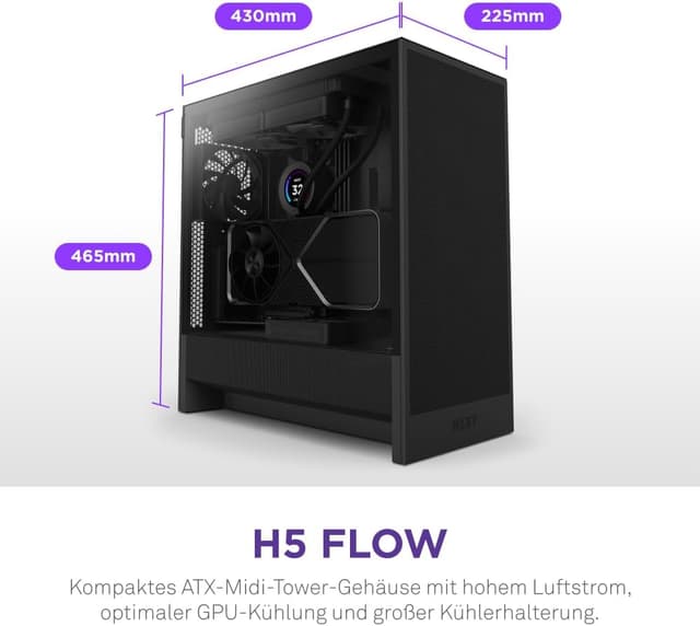Thumbnail 1 de NZXT H5 Flow Kompaktes ATX Mid-Tower Gehäuse