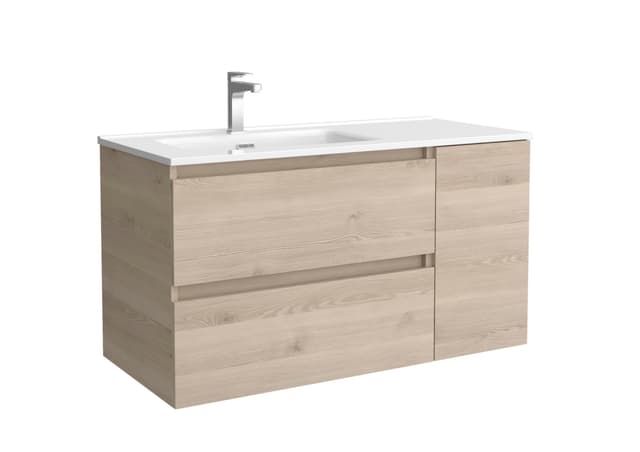 Detalle de Salgar Bequia Plus mueble baño 2 cajones 1 poza lavabo izquierdo 🚽