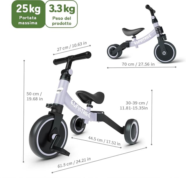 Thumbnail 6 de besrey Triciclo 5 in 1 per bambini