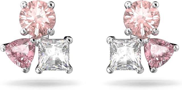 Thumbnail 4 de Swarovski Mesmera pendientes de botón asimétricos oro rosa 💍