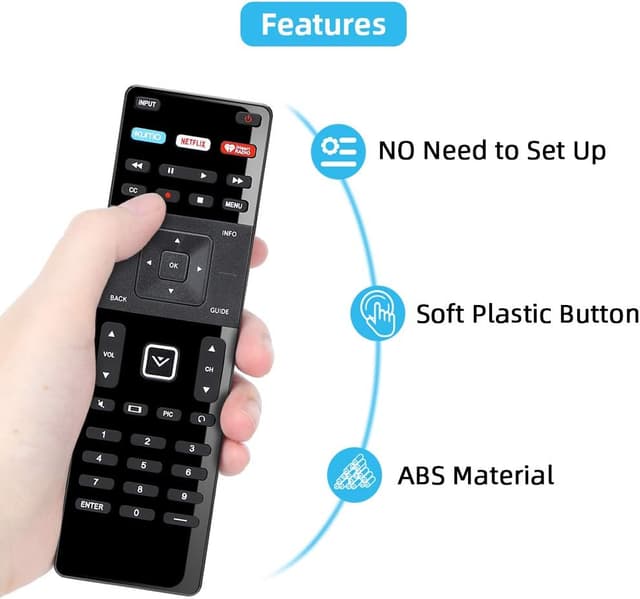 Detalle de UNOCAR Replacement Remote for Vizio Smart TV (XRT-122 compatible) — no programming required