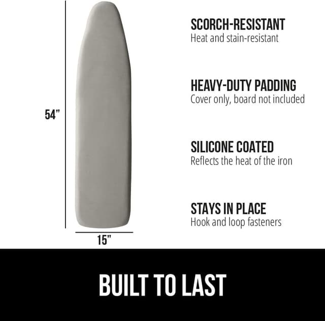 Detalle de Gorilla Grip The Original Ironing Board Cover and Pad (Silicone Coating, 400°F Scorch Resistant) Silver 15x54