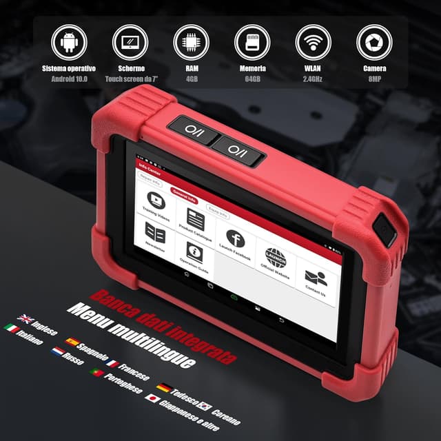 Detalle de LAUNCH CRP919MAX OBD2 scanner auto bidirezionale wireless: 31+ servizi, codifica ECU e supporto CAN FD & DoIP