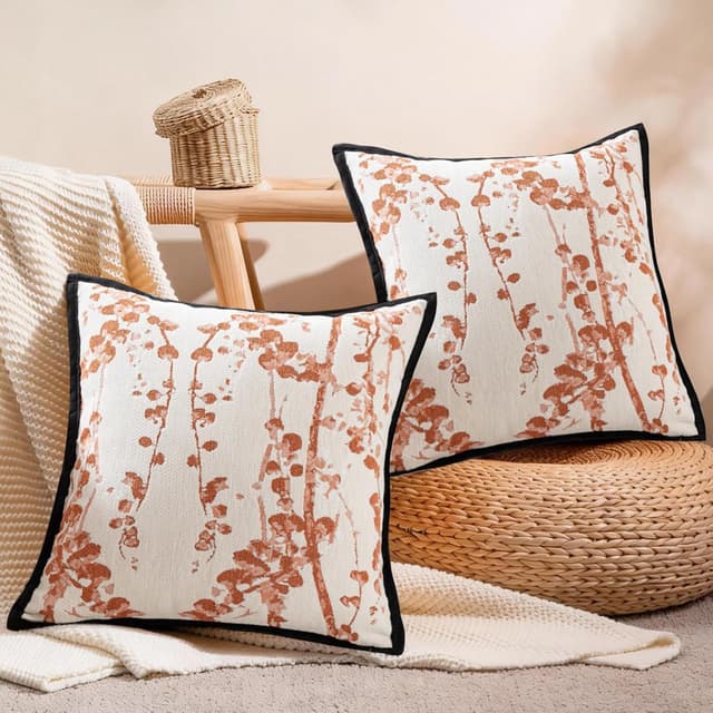 Detalle de Traziewell 45x45cm chenille cushion cover set (2 pack) with invisible zipper