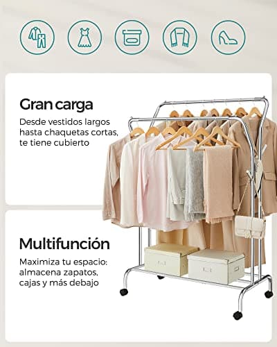 Detalle de SONGMICS HSR107E01 Burro para ropa 103,5 cm 🚪