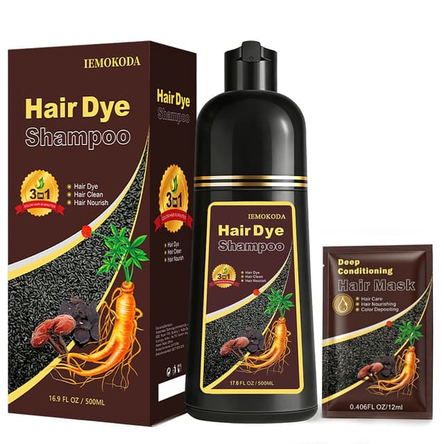 Detalle de Dark Wine Red Hair Dye Shampoo — 100% Gray Coverage Color Shampoo (3-in-1) for Men & Women