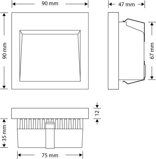 Thumbnail 6 de ledscom.de NOLA aplique empotrable 90 x 90 mm