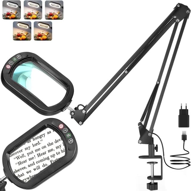 Detalle de Veemagni loupe rectangulaire 10X avec lumière et pince