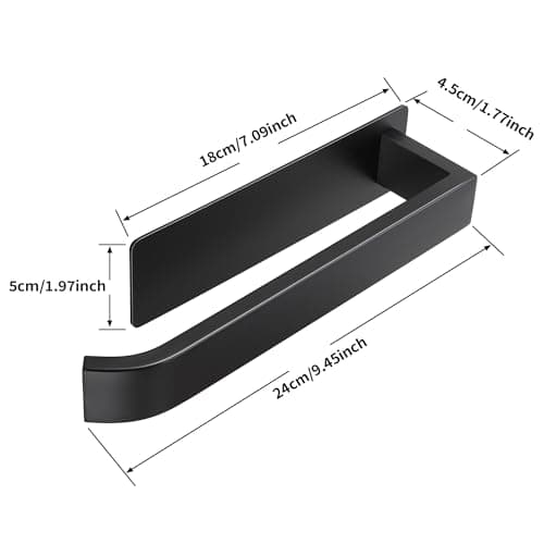 Thumbnail 6 de ALOCEO toallero de baño adhesivo negro de acero inoxidable 304, 24 cm sin taladro