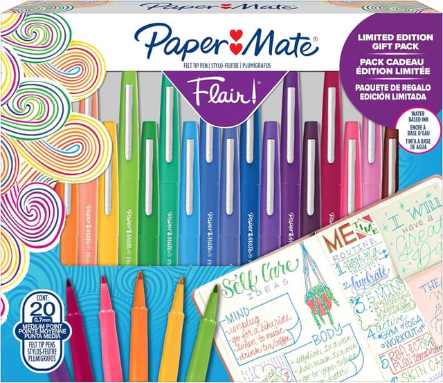 Detalle de Paper Mate Flair pennarelli punta media 0,7 mm 20 pezzi 🎨