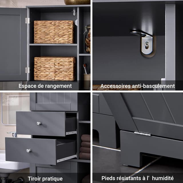 Thumbnail 6 de SoBuy Colonne salle de bain 60×37×171 cm