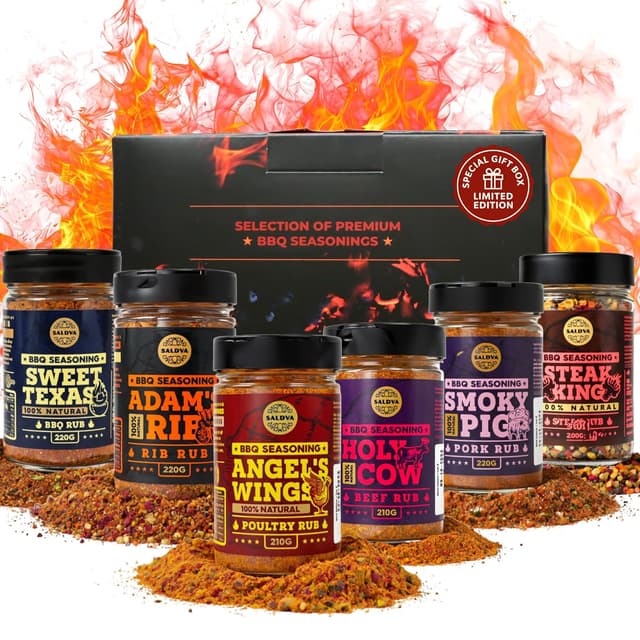 Detalle de Meat Lovers BBQ Rub Geschenkset Packung mit 6 🌶