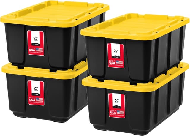 Detalle de IRIS USA 27 Gallon Storage Bins 4-Pack