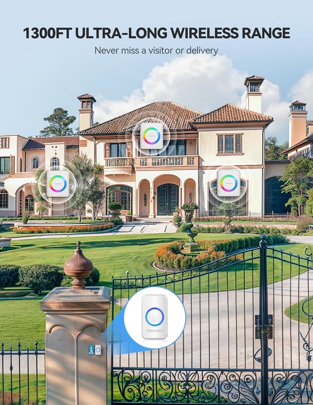 Thumbnail 2 de TECKNET Wireless Doorbell 3‑receiver 400m range 🔔