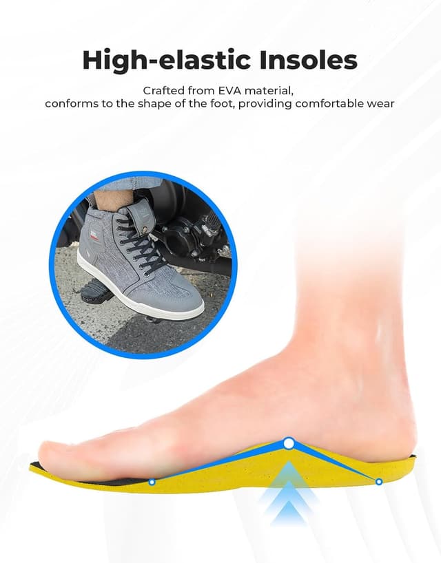 Detalle de KEMIMOTO Scarpe Moto Uomo casual con zip laterale e cambio marcia