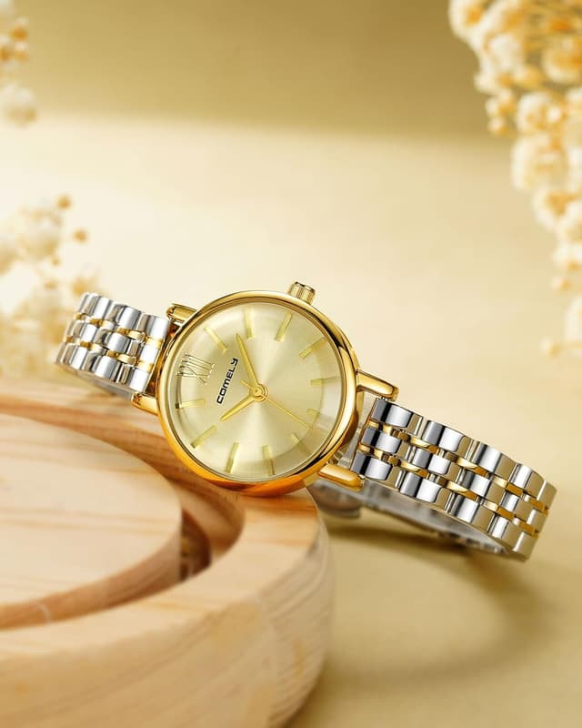 Detalle de CIVO Damen-Uhr klein aus Edelstahl, Analog-Quarz (wasserdicht) – Klassiker für schmale Handgelenke