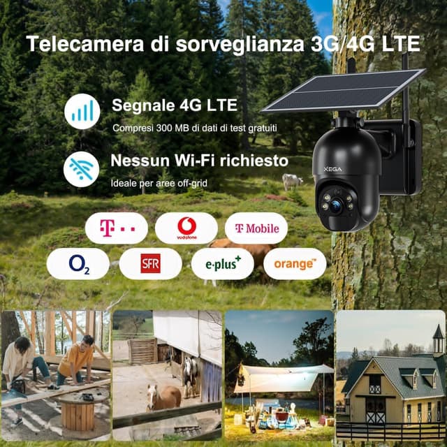 Detalle 2 de Xega Telecamera Solare 2K PTZ 355°/95° per esterni