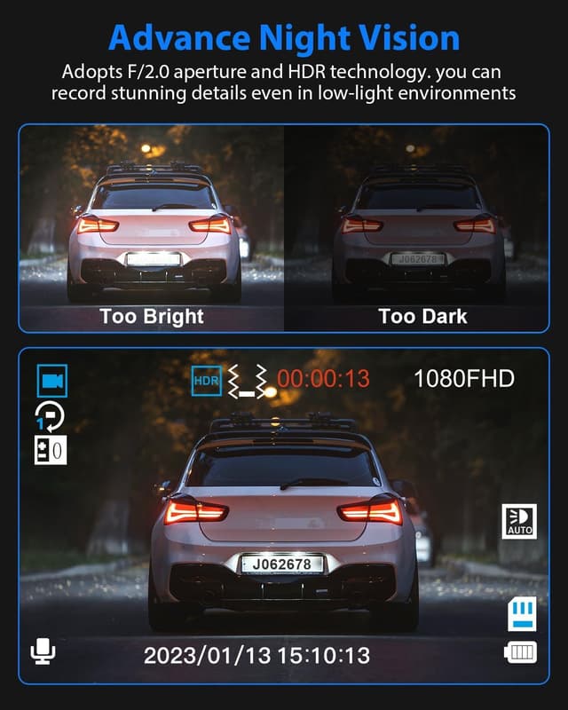 Thumbnail 6 de Dash Cam Front and Rear 1080P