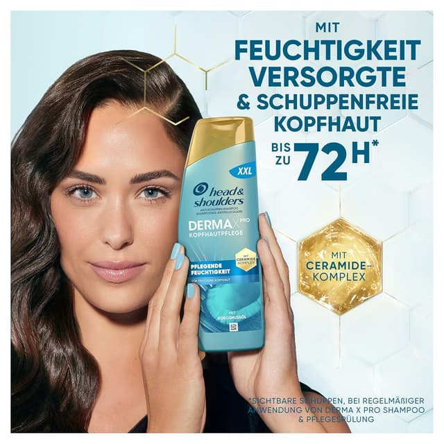 Detalle 2 de Head & Shoulders DermaXPro pflegendes Feuchtigkeits Anti-Schuppen-Shampoo mit Kokosöl und Ceramide-Komplex (500 ml)