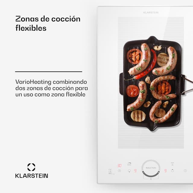 Detalle 2 de Klarstein Placa Vitrocerámica de Inducción, 2 Fogones ⚡