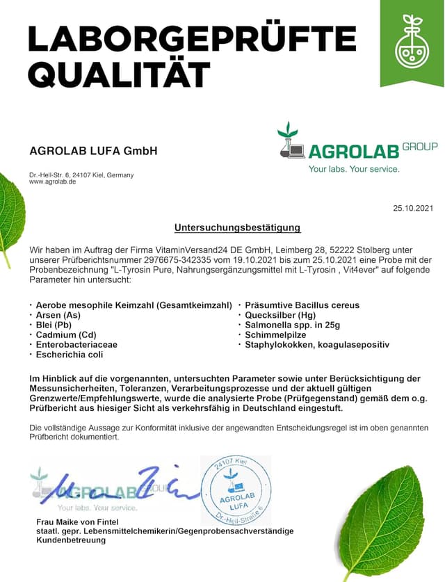 Thumbnail 6 de vit4ever L-Tyrosin Pulver 500 g – 333 Portionen, vegan, ohne Zusatzstoffe