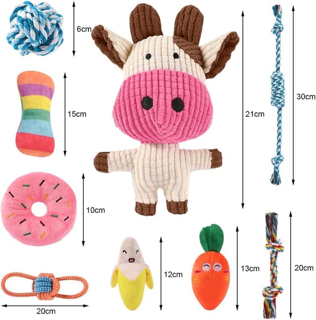 Detalle de AMFUN 9 Pack Luxury Puppy Toys for Teething Small Dogs
