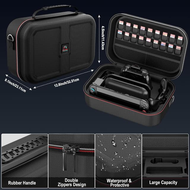 Detalle de HEYSTOP Tasche für Nintendo Switch 2 Zubehör-Bundle