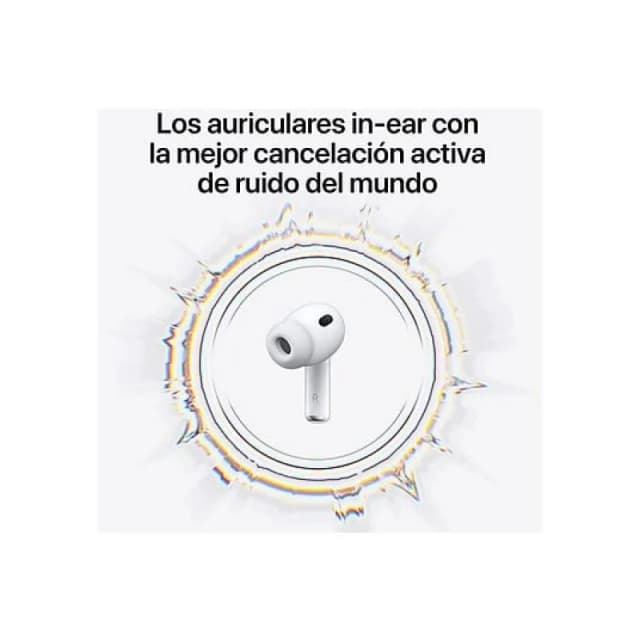 Detalle 2 de Apple AirPods Pro 3 con cancelación activa de ruido y USB‑C (blancos)