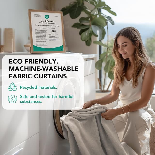 Thumbnail 6 de Deconovo Rideaux occultants kaki 140x180 cm (2 panneaux)