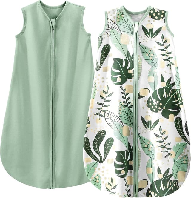 Detalle de Yoofoss Baby Sleeping Bag 0.5 Tog (12–18 Months) 2 Pack – 100% Organic Cotton Summer Sleep Sack