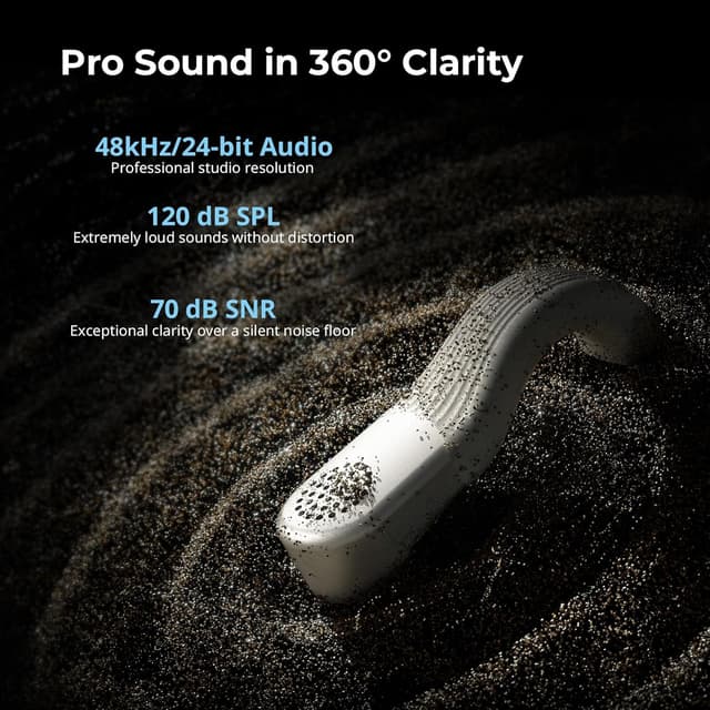 Detalle de SMALLRIG Microfono Wireless S70 5716 con USB-C e jack 3,5 mm per vlogging, 48 kHz/24 bit