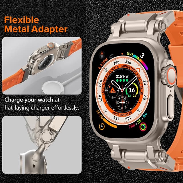 Detalle de Bracelet sport robuste KADES en TPU/FKM pour Apple Watch Ultra 3/2/1 et Series (49 à 42 mm)