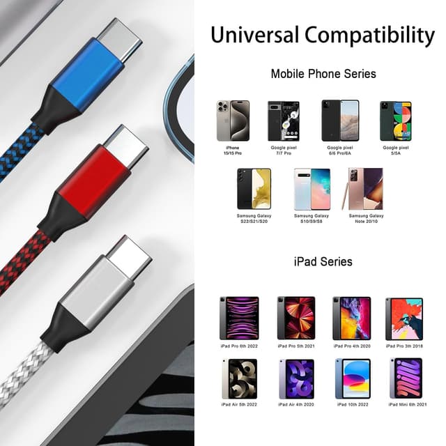 Detalle de MUXA USB C to USB C 60W Cable, 10 ft