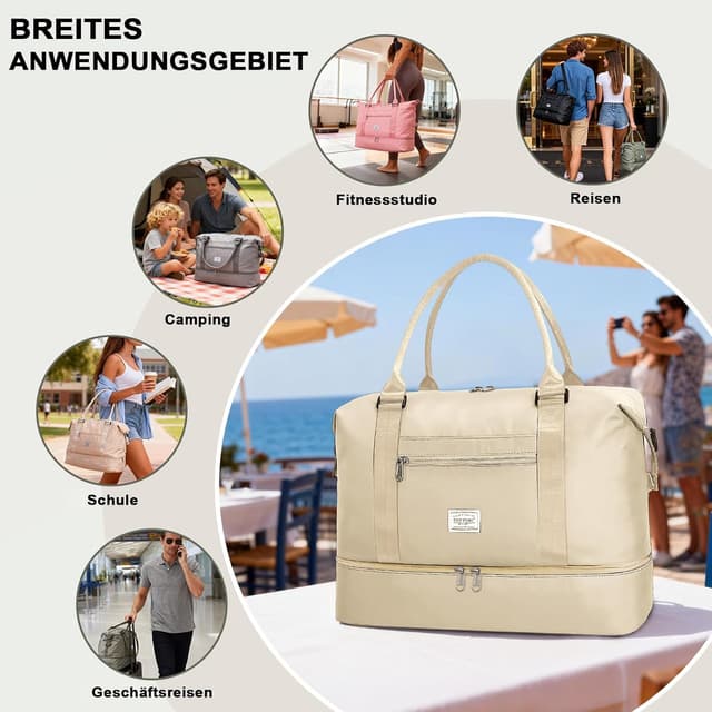 Detalle de TANTOMI Reisetasche Weekender 18,1 x 18,1 x 9 Zoll