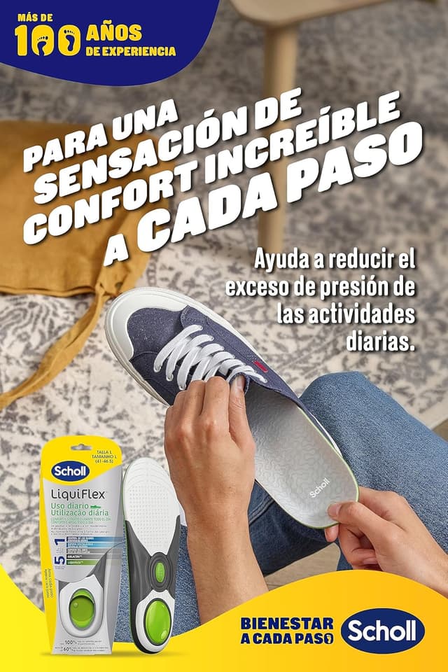 Detalle 2 de Scholl LiquiFlex Plantillas Hombre Talla 41-46,5 💪