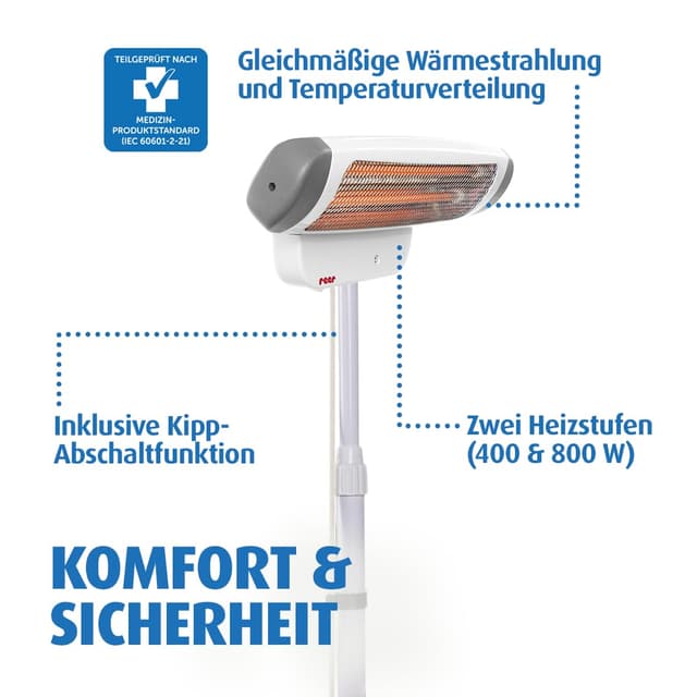 Detalle 2 de Reer FeelWell 2in1 Wickeltischstrahler 2 Heizstufen