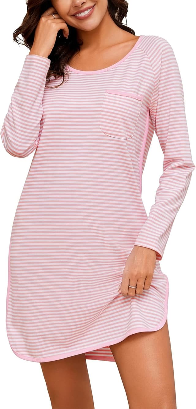 Thumbnail 6 de Nachthemd Damen Langarm aus Baumwolle