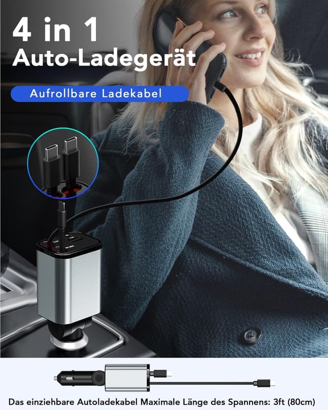 Detalle 2 de Aimtel Aimtel 4 in 1 69 W USB-C Auto-Ladegerät