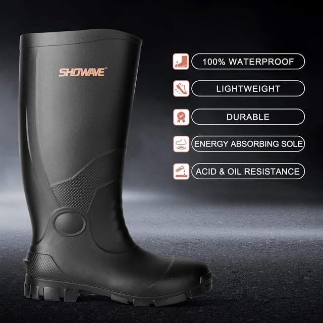 Thumbnail 3 de Showave Steel Toe Rubber Work Boots for Men