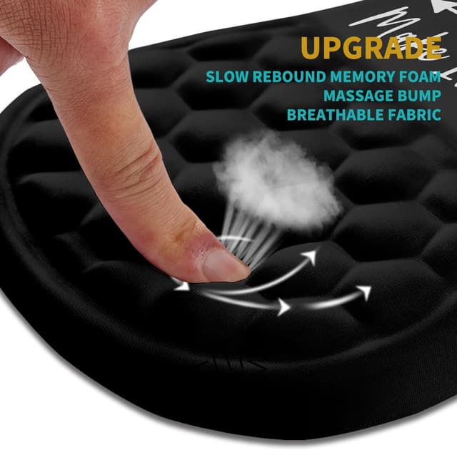 Detalle 2 de Hokafenle Ergonomic Mouse Pad with Wrist Support (Integrated Memory Foam Slope Massage Bulge)