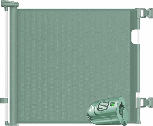 Detalle de KIDIZ ausziehbares Treppenschutzgitter / Türschutzgitter (0–140 cm) mit Verschlusssystem & Verriegelungsanzeige