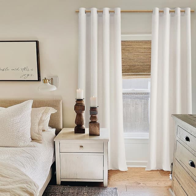 Thumbnail 6 de MRTREES Rideau Voilage Fenêtre 140x215 Ivoire Blanc