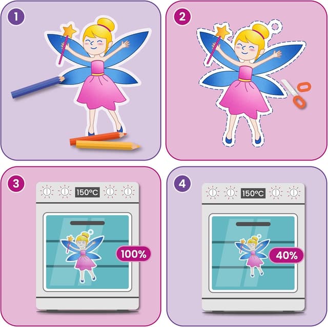 Detalle 2 de Smowo® Schrumpffolien-Set mit 100 Einhorn-Motiven & 10 Anhängern (21x30 cm)