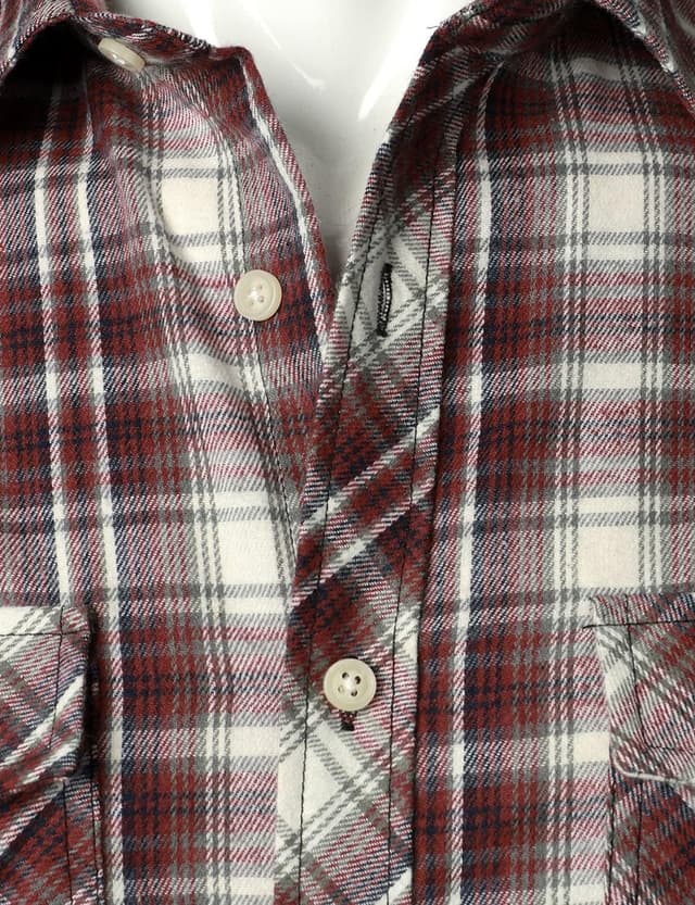 Detalle 1 de PARKLEES Men’s Casual Regular Fit Checked Flannel Button-Up Shirt with Pockets