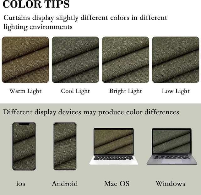 Thumbnail 6 de MYSKY HOME Gardinen Wohnzimmer Vorhänge mit Kräuselband in Leinenoptik (2er-Set) – halbtransparent, naturähnlicher Stil