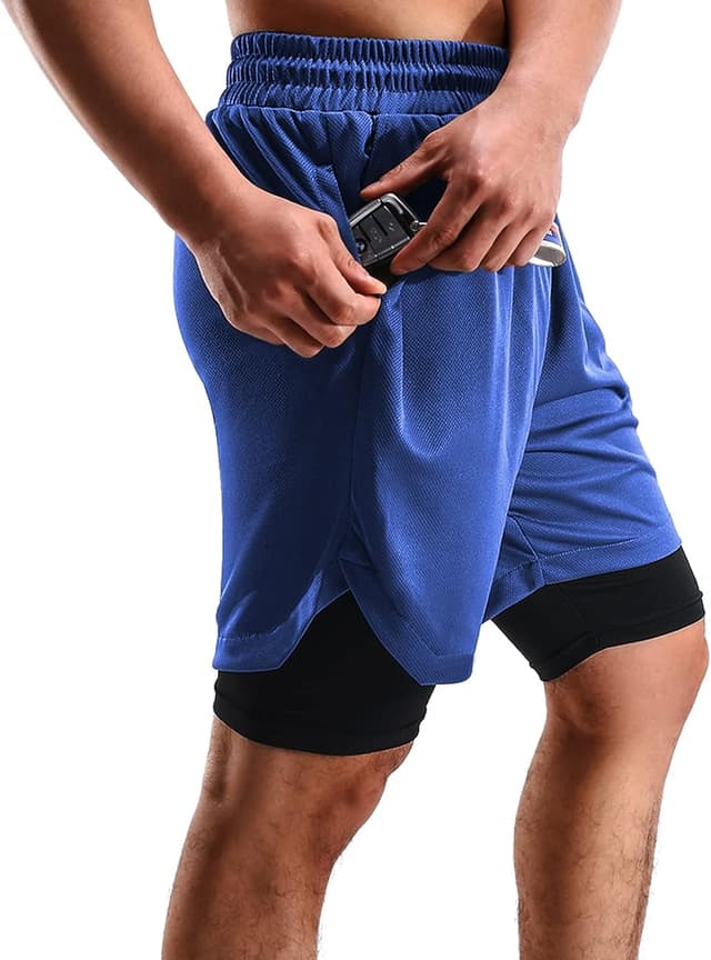 Detalle 2 de FIONECA 2 in 1 Men’s Shorts 2-Pack (7-inch) with Pockets & Towel Loop