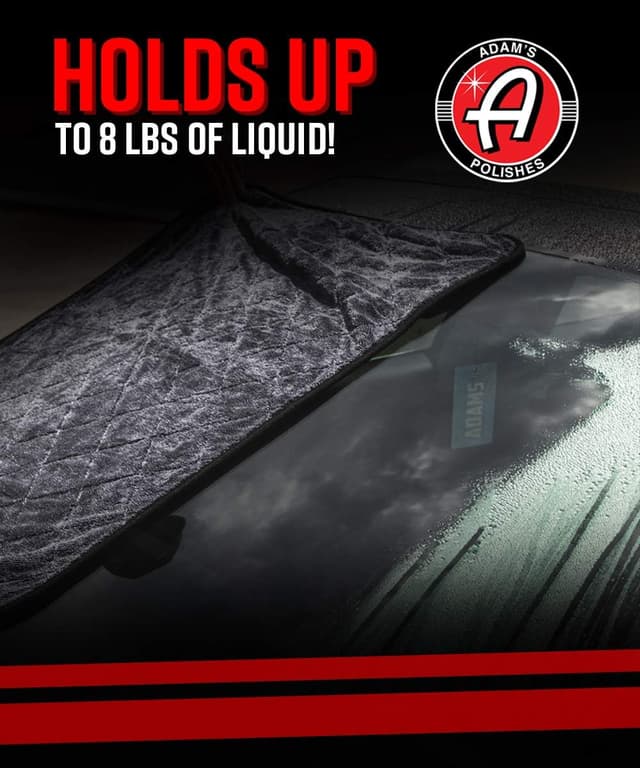 Detalle de Adam’s Polishes Jumbo Plush Drying Towel (33 x 29 in, 1500 GSM) — Absorbent Microfiber Drying Cloth, White (1 Pack)