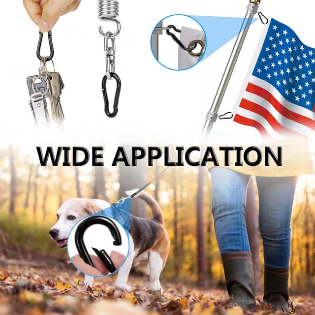 Thumbnail 4 de Ekunbuy Black Carabiner Clip 250 lb Heavy Duty