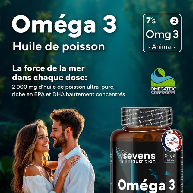 Thumbnail 1 de Omegatex Omega 3 2000 mg Huile Poissons Sauvages